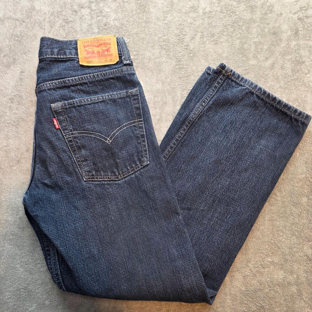 Levi's 550 Relaxed Jeans Kids 16 Blue Medium Wash Tapered Leg 100% Cotton Denim